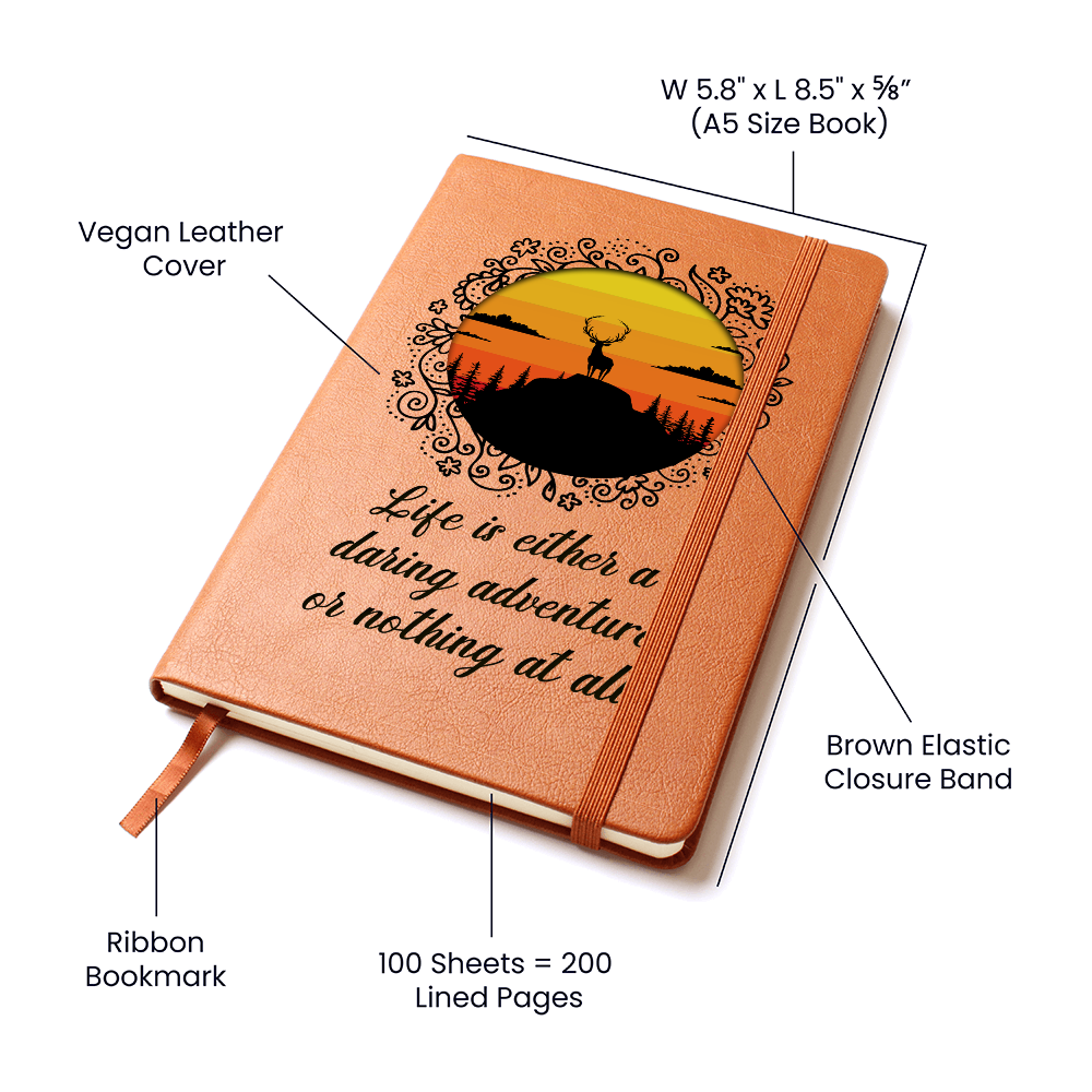 Life Is Either a Daring Adventure - Graphic Journal with Gift Wrap Bundle + Personalized Note