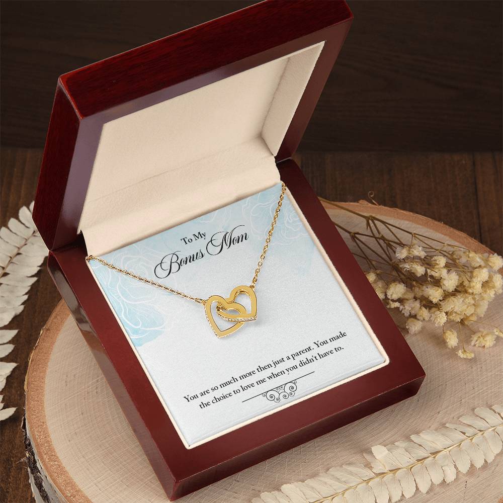 To My Bonus Mom - Interlocking Hearts Necklace