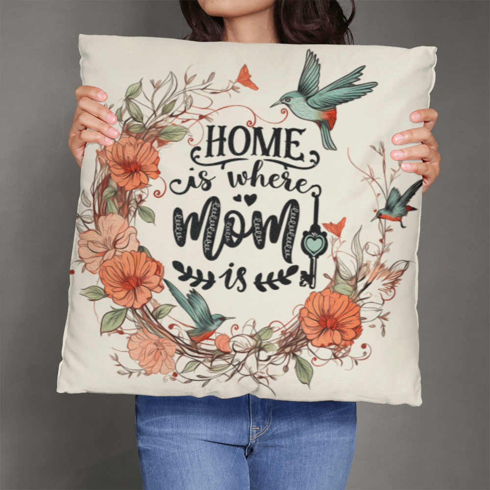 Home Is Where Mom Is - Cozy Throw Pillow