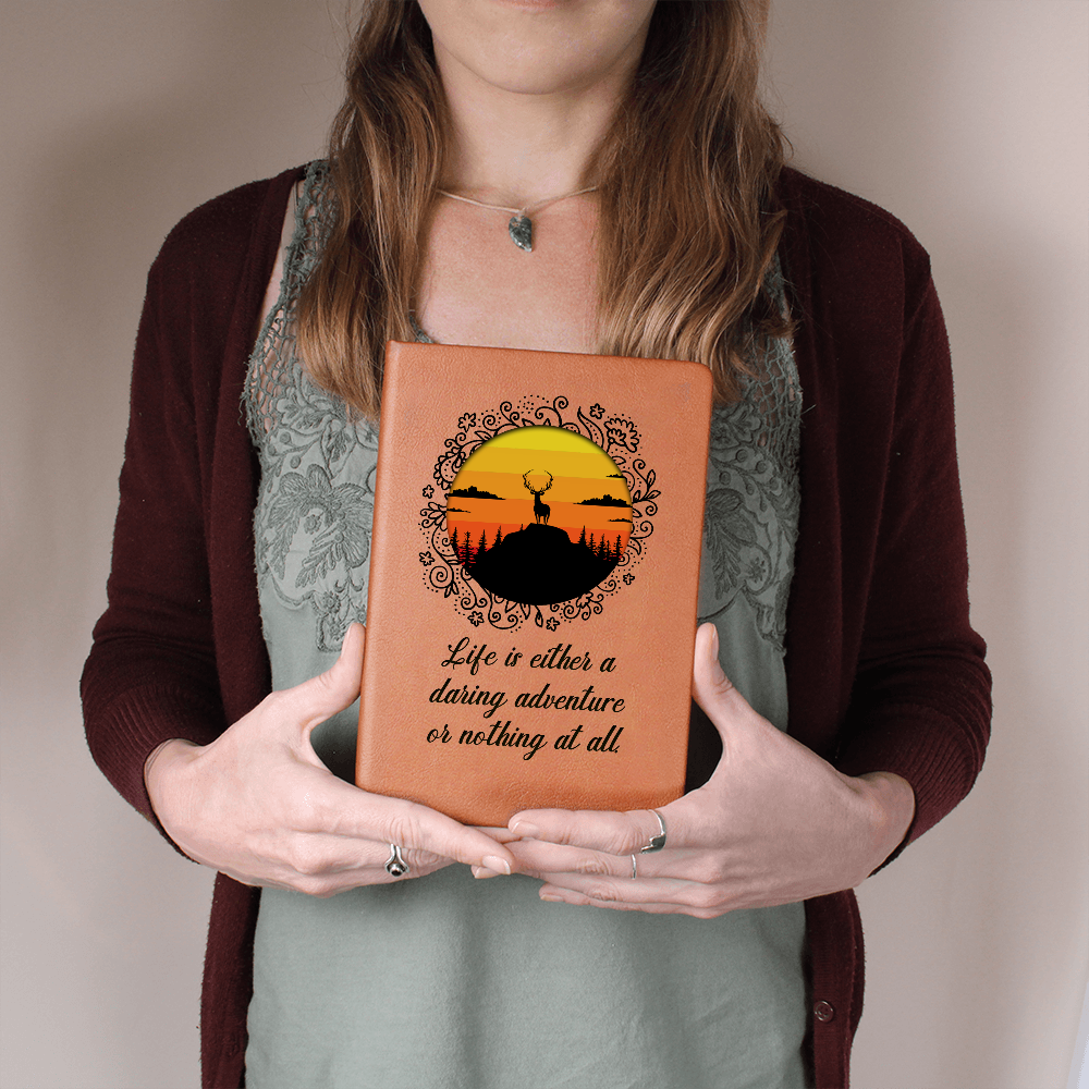 Life Is Either a Daring Adventure - Graphic Journal with Gift Wrap Bundle + Personalized Note