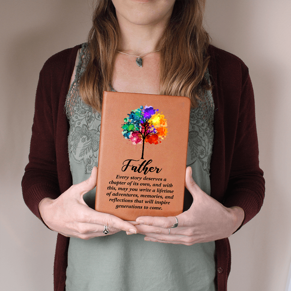 Father Every Story Deserves a Chapter - Graphic Journal with Gift Wrap Bundle + Personalized Note