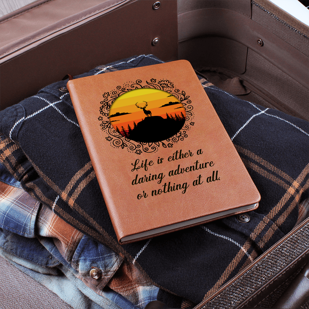 Life Is Either a Daring Adventure - Graphic Journal with Gift Wrap Bundle + Personalized Note