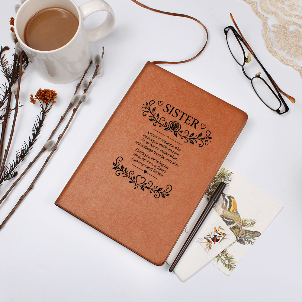 Sister - Graphic Journal with Gift Wrap + Personalized Note