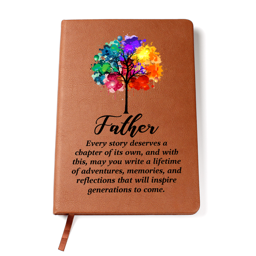 Father Every Story Deserves a Chapter - Graphic Journal with Gift Wrap Bundle + Personalized Note