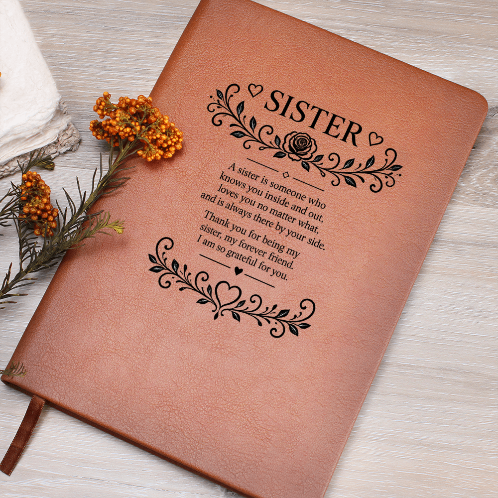 Sister - Graphic Journal with Gift Wrap + Personalized Note