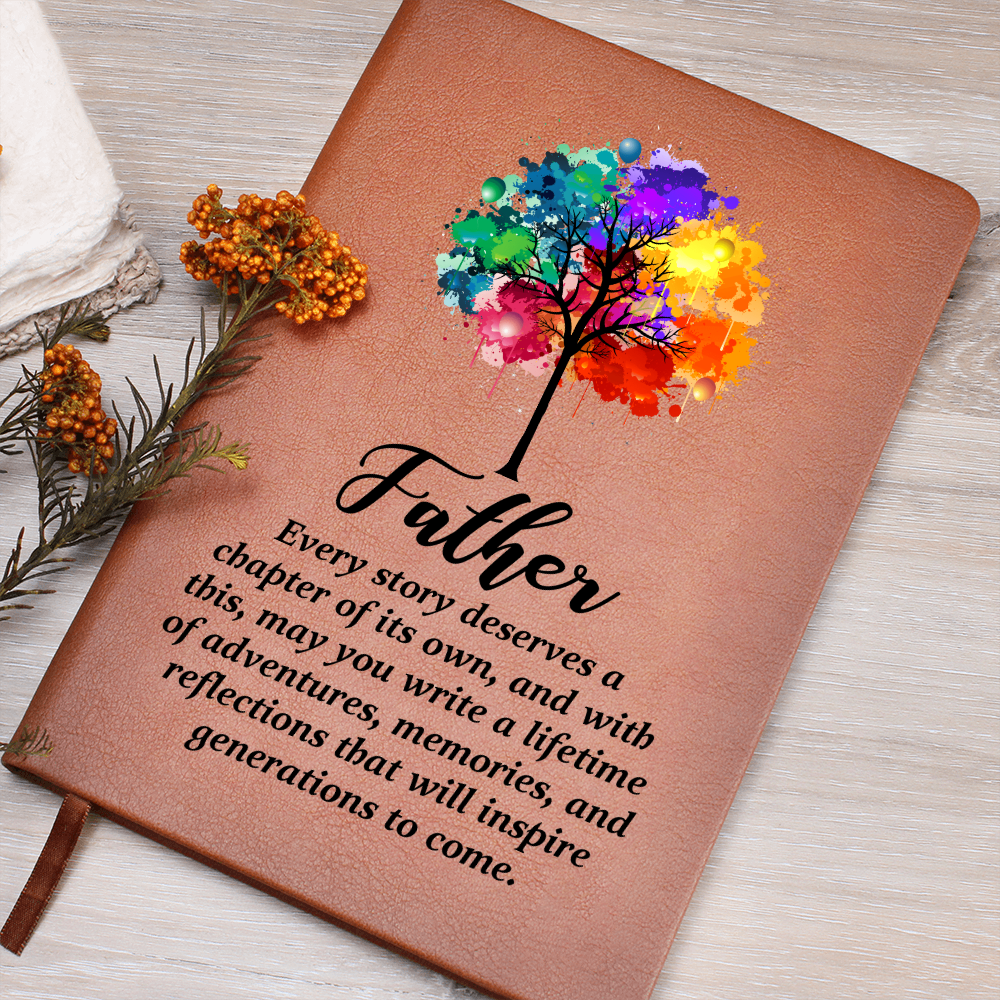 Father Every Story Deserves a Chapter - Graphic Journal with Gift Wrap Bundle + Personalized Note
