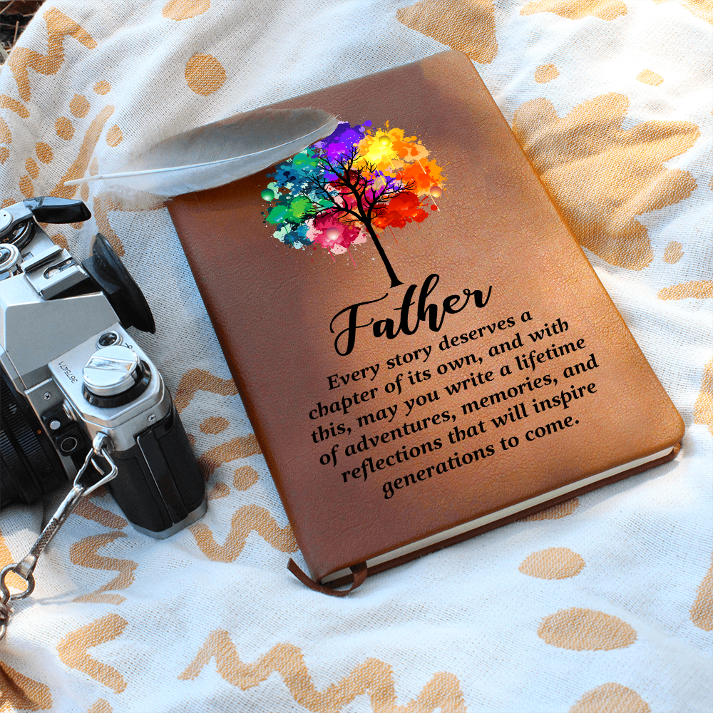 Father Every Story Deserves a Chapter - Graphic Journal with Gift Wrap Bundle + Personalized Note