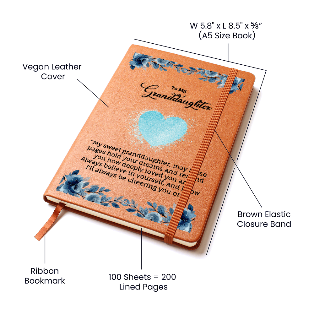 To My Granddaughter - Graphic Journal with Gift Wrap + Personalized Note
