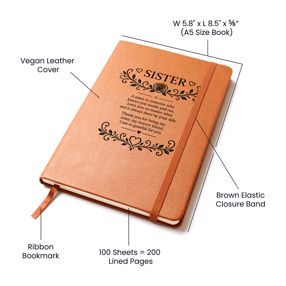 Sister - Graphic Journal with Gift Wrap + Personalized Note