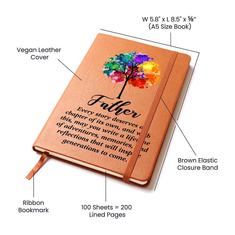 Father Every Story Deserves a Chapter - Graphic Journal with Gift Wrap Bundle + Personalized Note