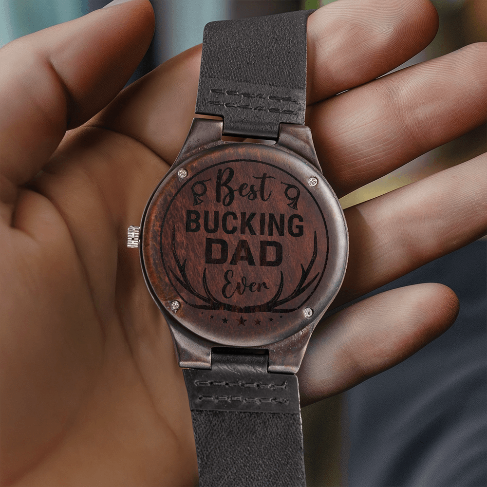 Best Bucking Dad - Engraved Wood Watch