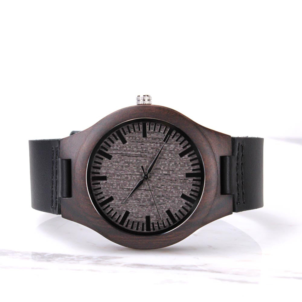 Police Officer My Hero From Daughter - Engraved Wood Watch