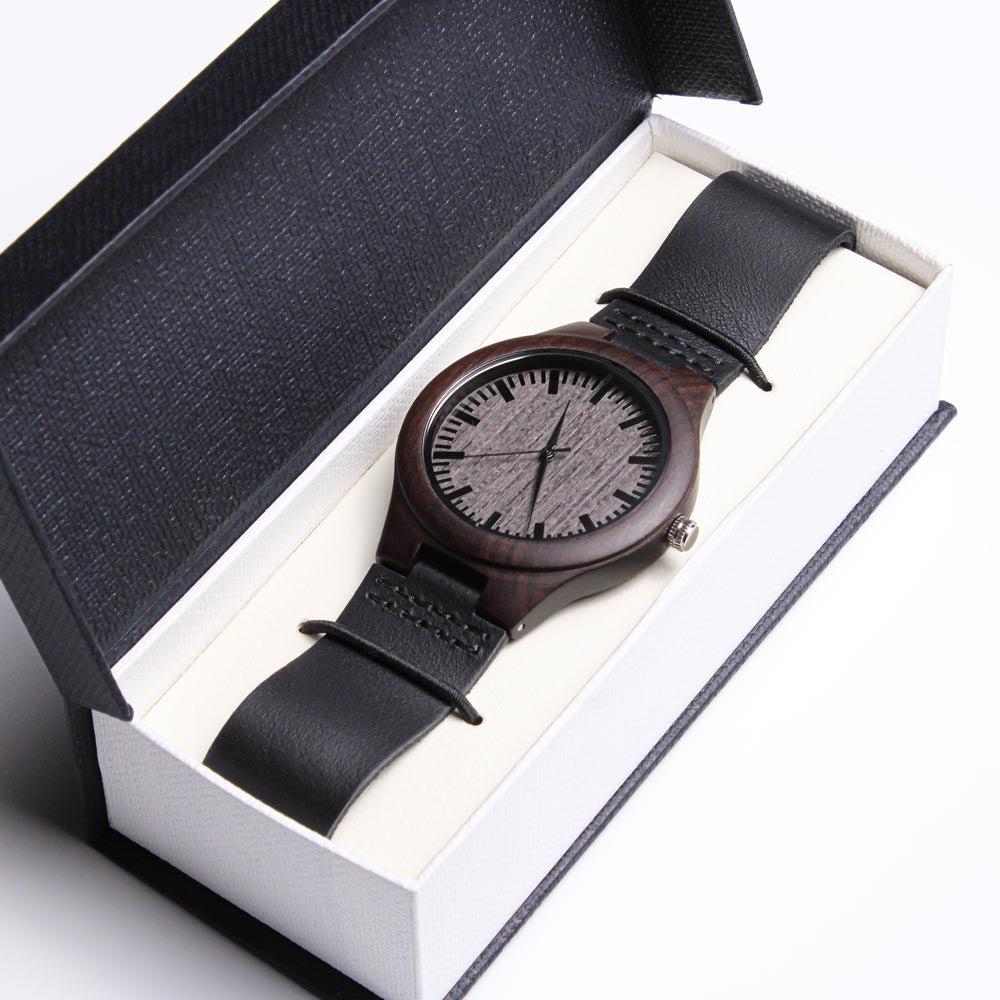 Police Officer My Hero From Daughter - Engraved Wood Watch