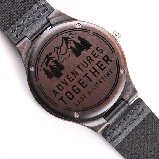Adventures Together - Engraved Wood Watch