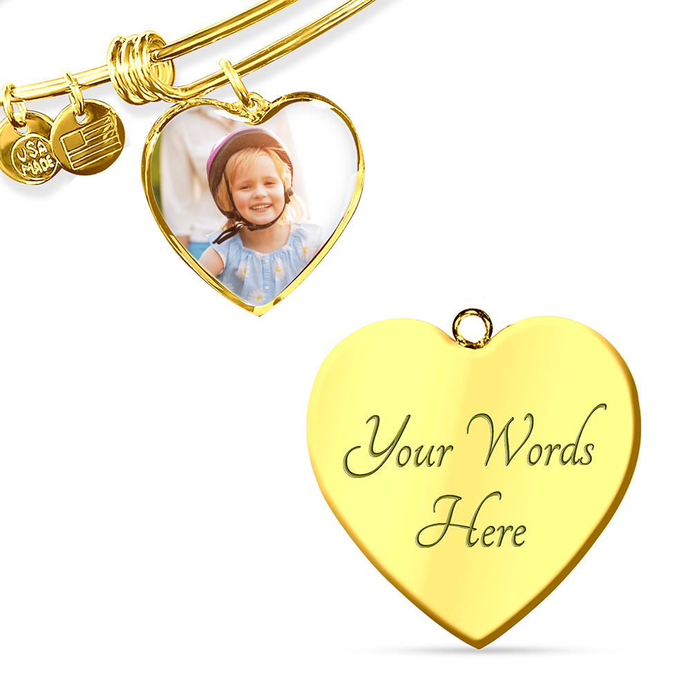Heart Bangle Bracelet Customized