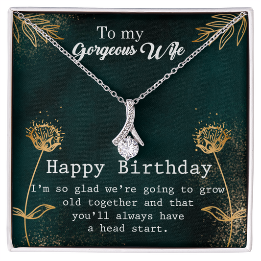 To My Gorgeous Wife Happy Birthday - Alluring Beauty Necklace