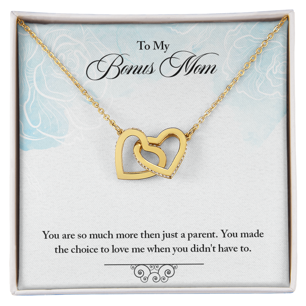 To My Bonus Mom - Interlocking Hearts Necklace