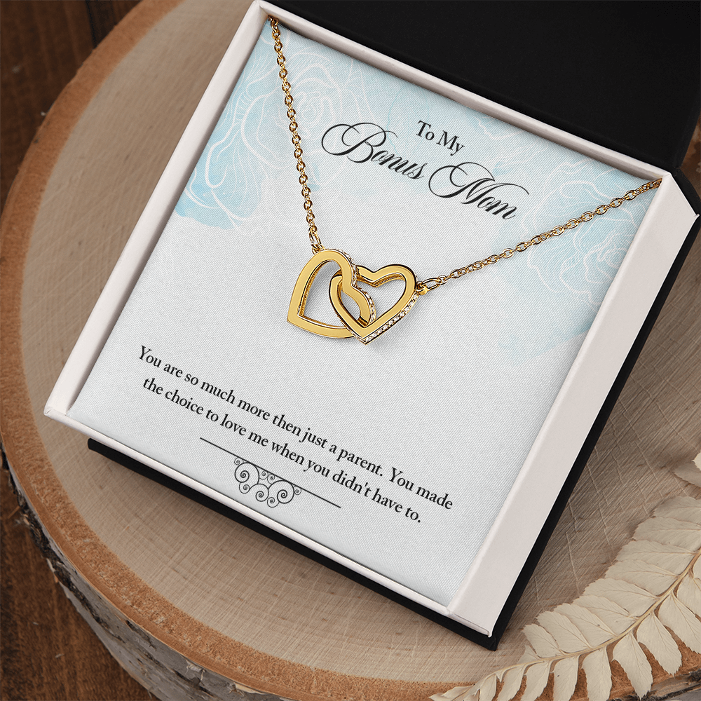 To My Bonus Mom - Interlocking Hearts Necklace