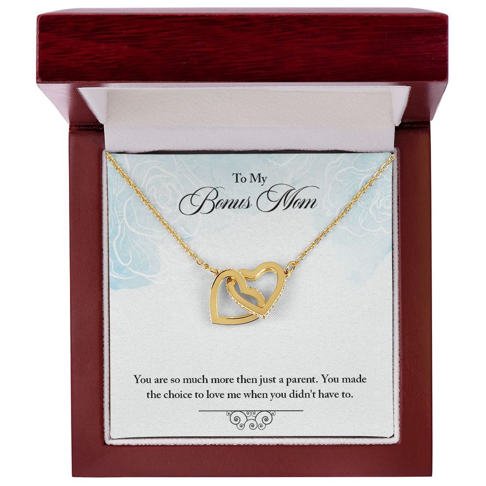 To My Bonus Mom - Interlocking Hearts Necklace