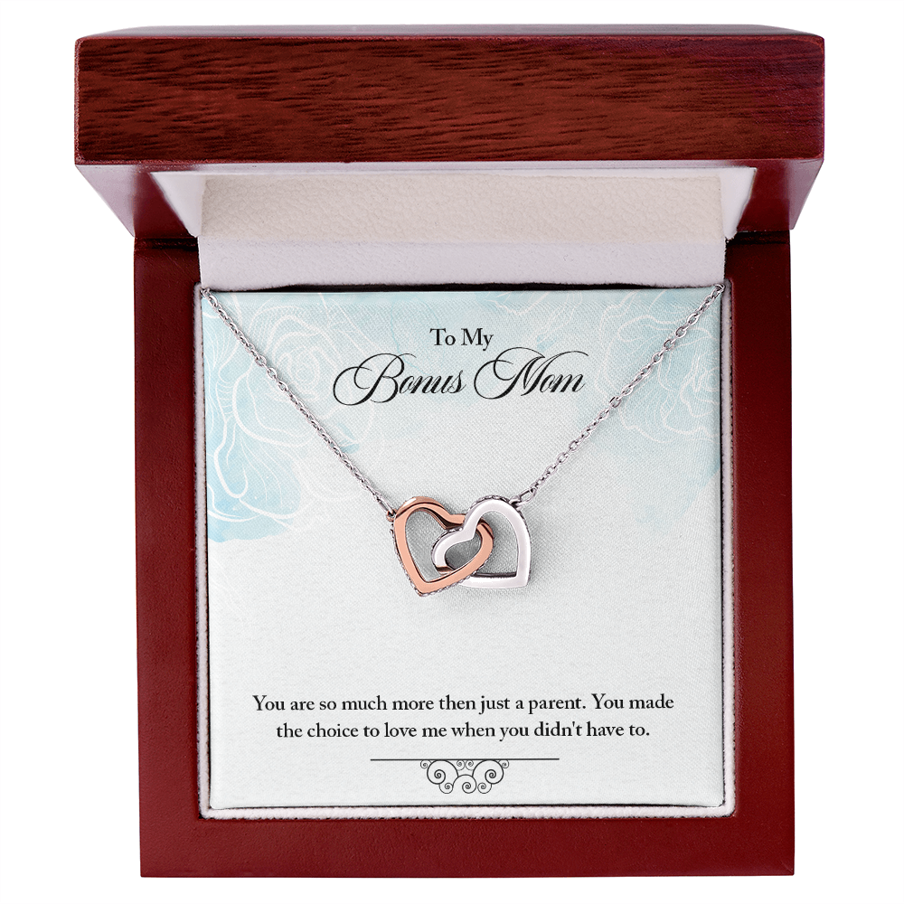 To My Bonus Mom - Interlocking Hearts Necklace