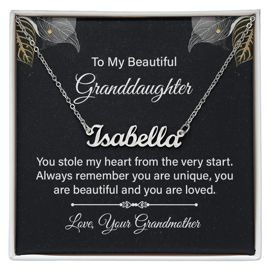 To My Beautiful Granddaughter - Custom Name Necklace