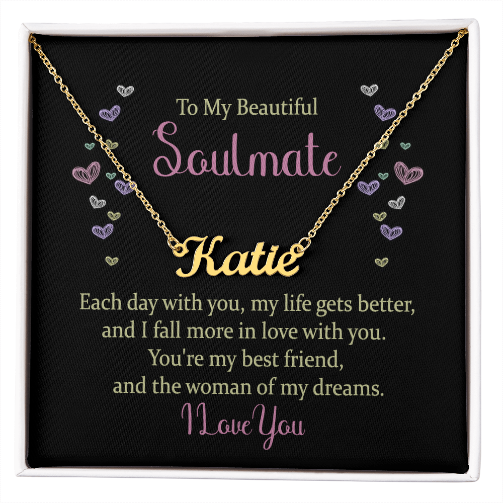 To My Beautiful Soulmate - Custom Name Necklace