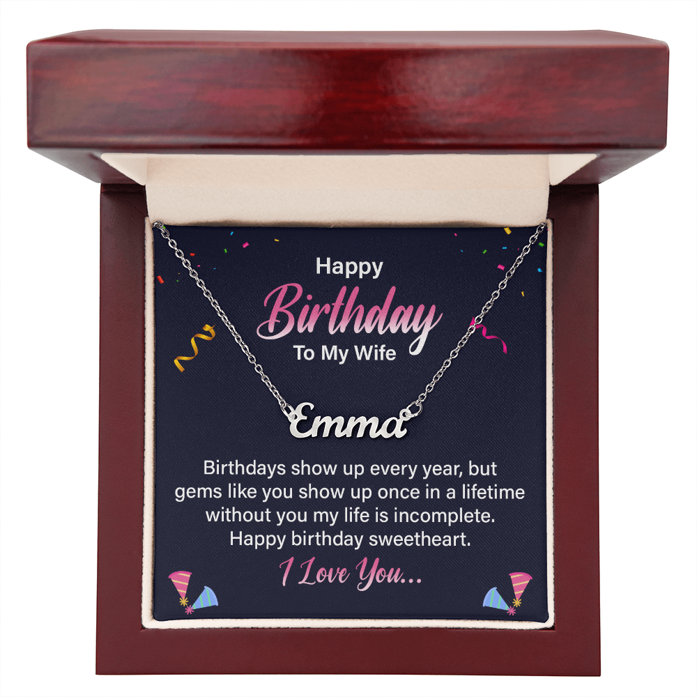 Happy Birthday To My Wife - Custom Name Necklace