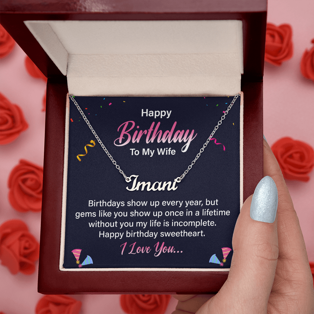 Happy Birthday To My Wife - Custom Name Necklace
