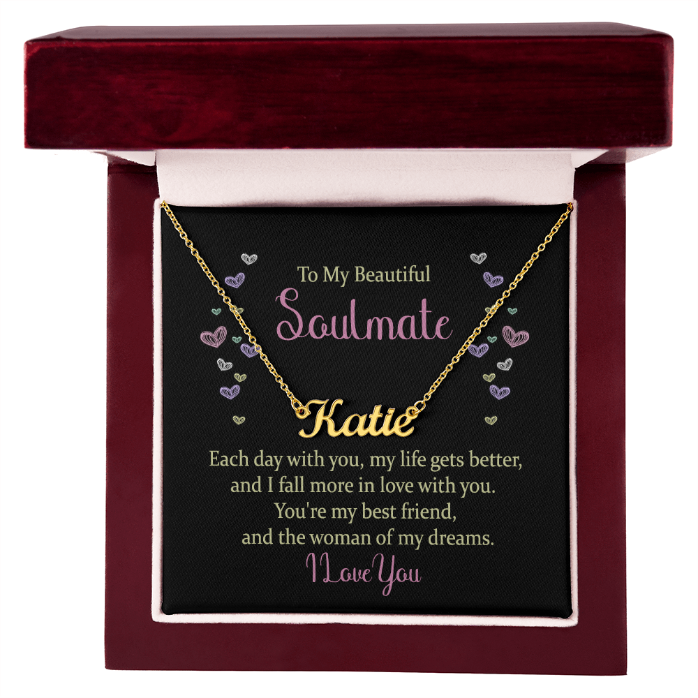To My Beautiful Soulmate - Custom Name Necklace