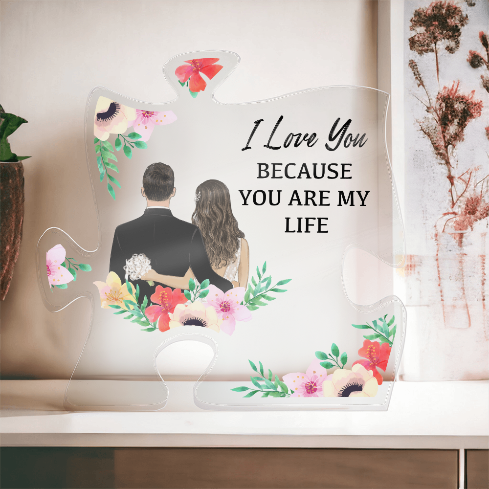 I Love You Because - Acrylic Puzzle Keepsake Display