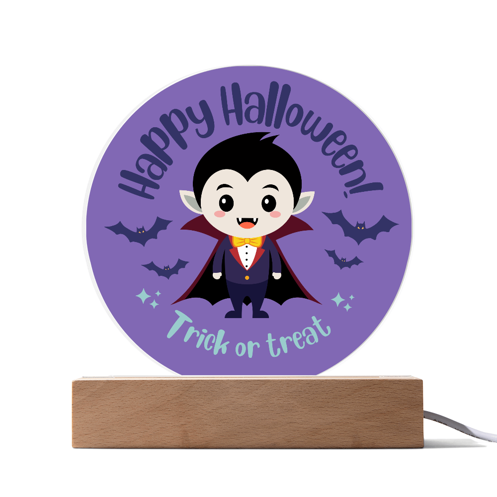Vampire Halloween - Acrylic LED Circle Plaque
