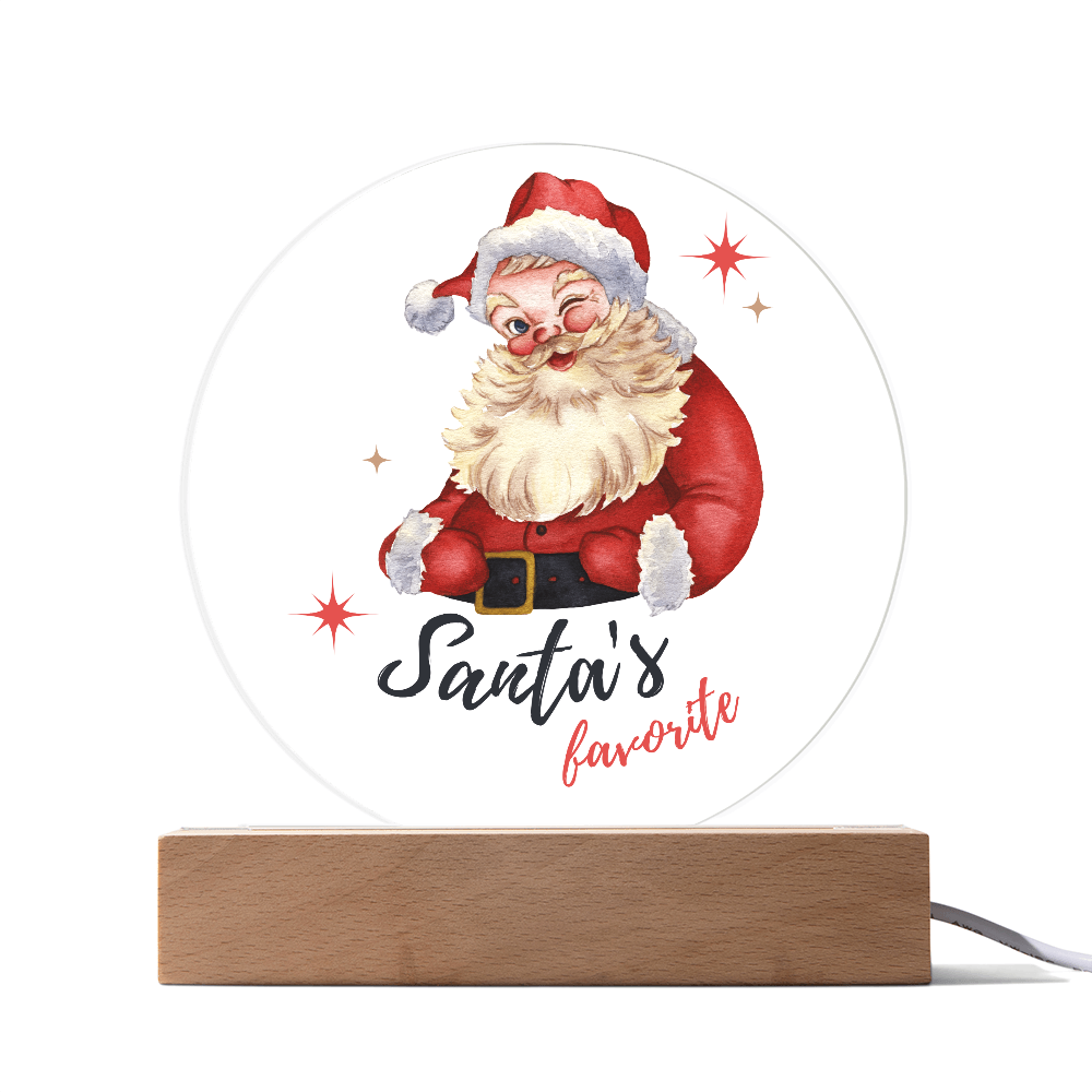 Santa's Favorite - Acrylic LED Circle Plaque