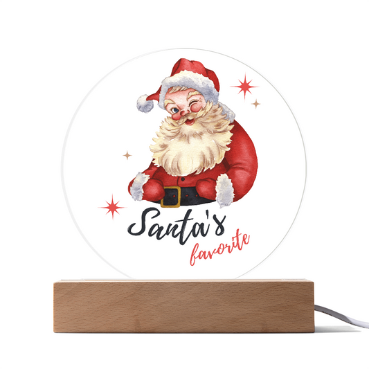 Santa's Favorite - Acrylic LED Circle Plaque