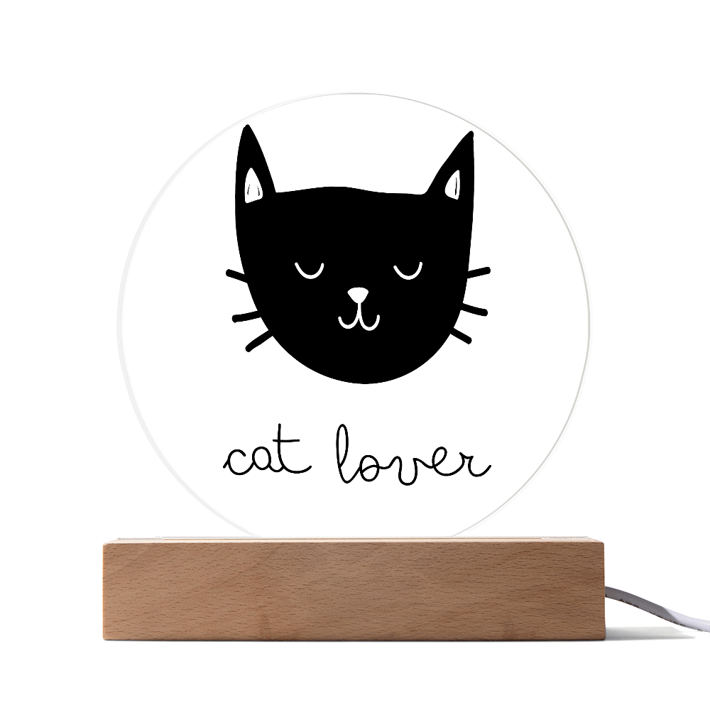 Cat Lover - Acrylic LED Circle Plaque