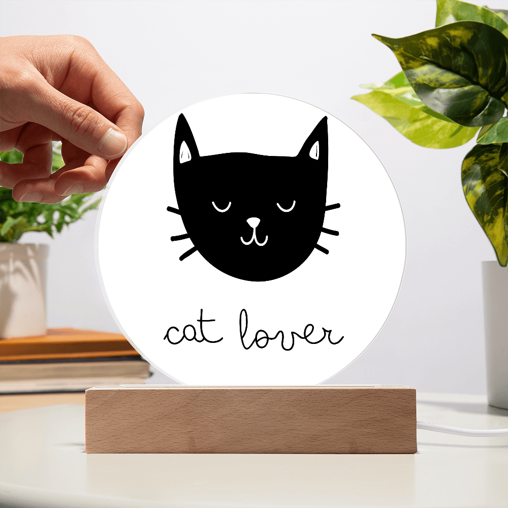 Cat Lover - Acrylic LED Circle Plaque