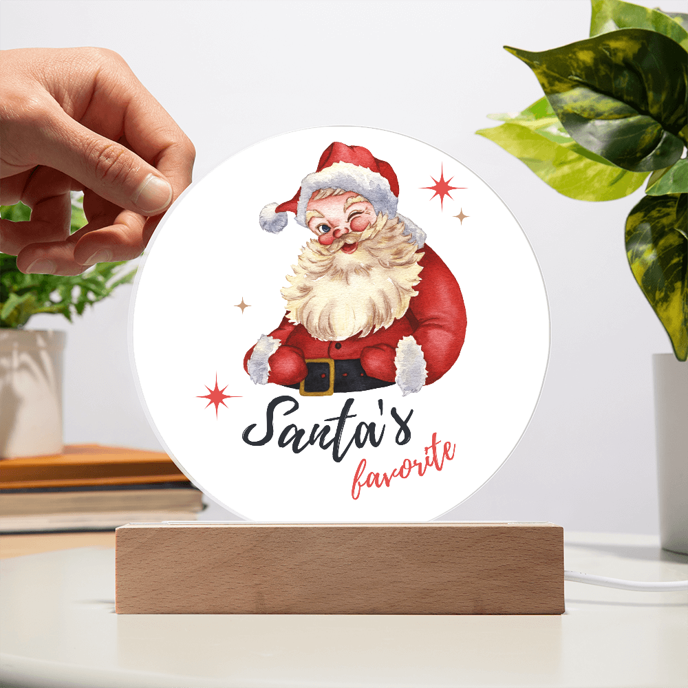Santa's Favorite - Acrylic LED Circle Plaque