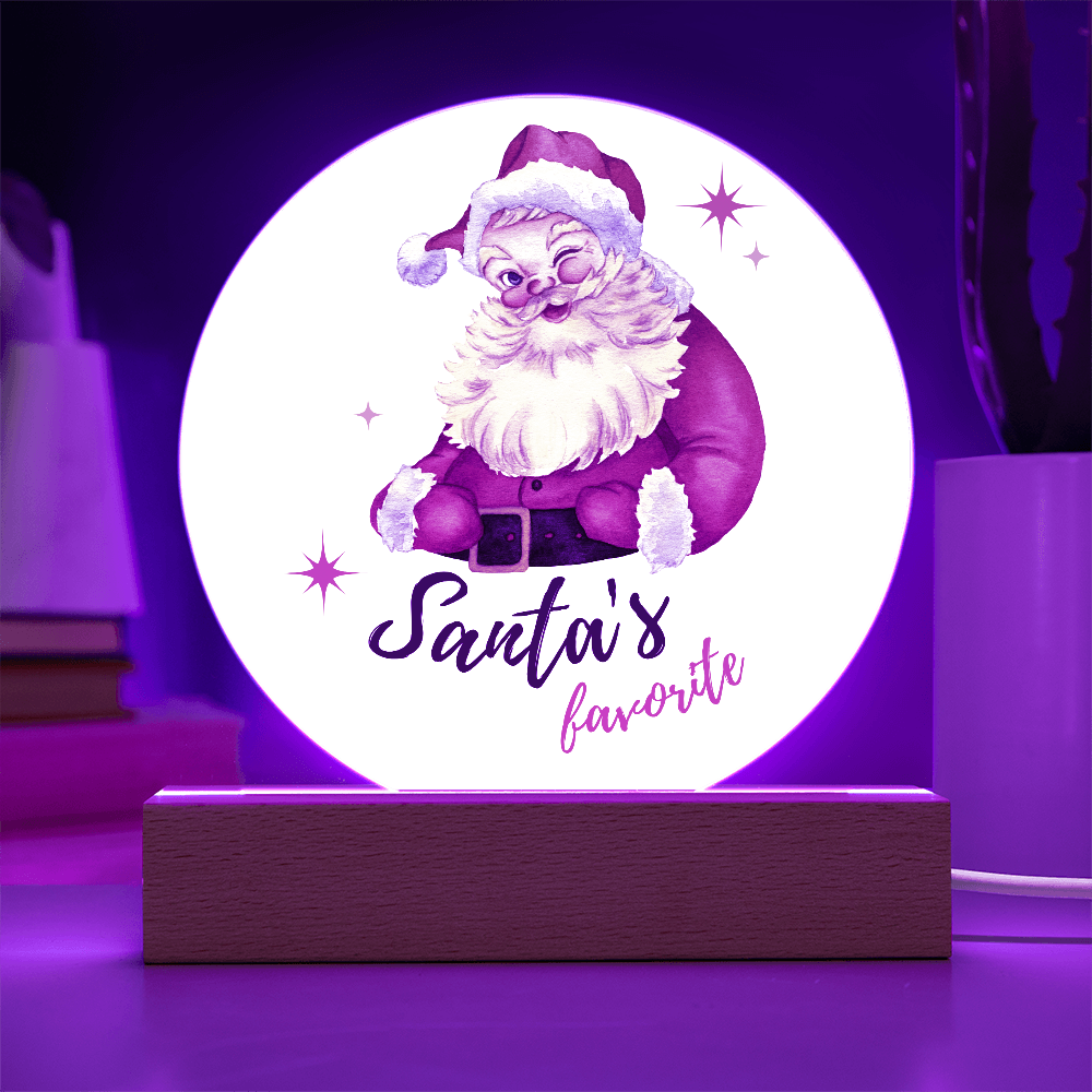 Santa's Favorite - Acrylic LED Circle Plaque