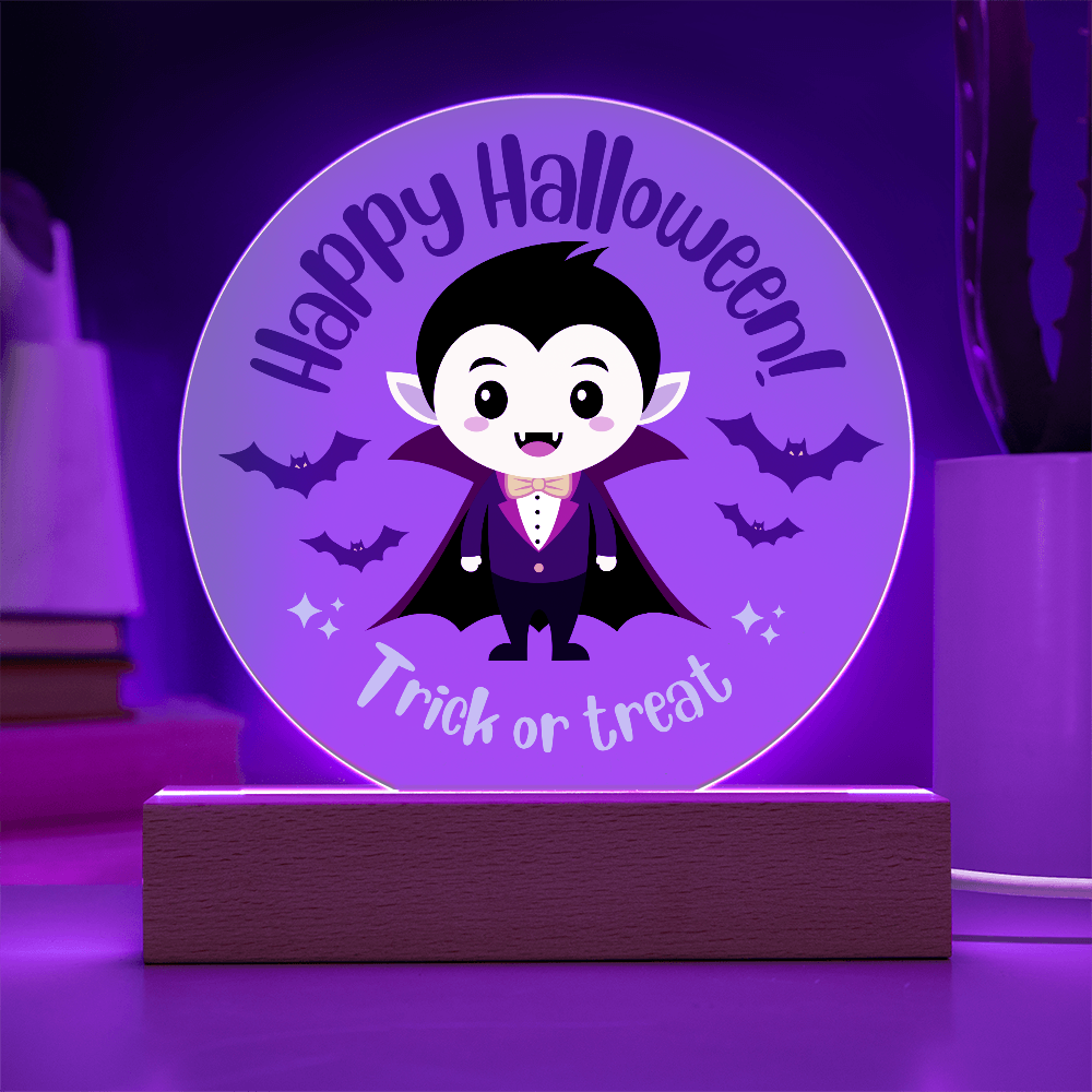 Vampire Halloween - Acrylic LED Circle Plaque