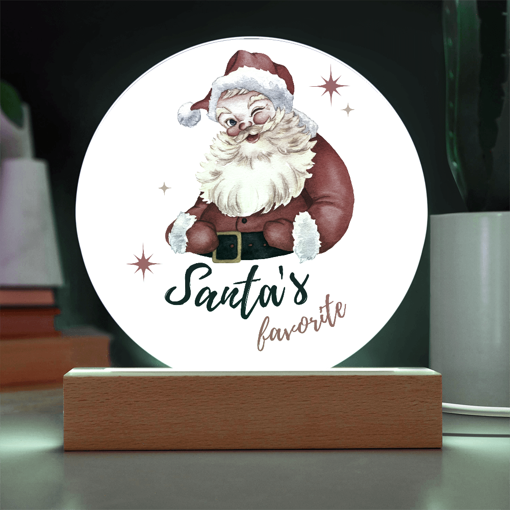 Santa's Favorite - Acrylic LED Circle Plaque