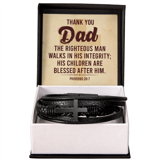 Thank You Dad - Men's Cross Bracelet
