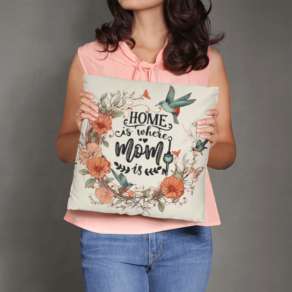 Home Is Where Mom Is - Cozy Throw Pillow
