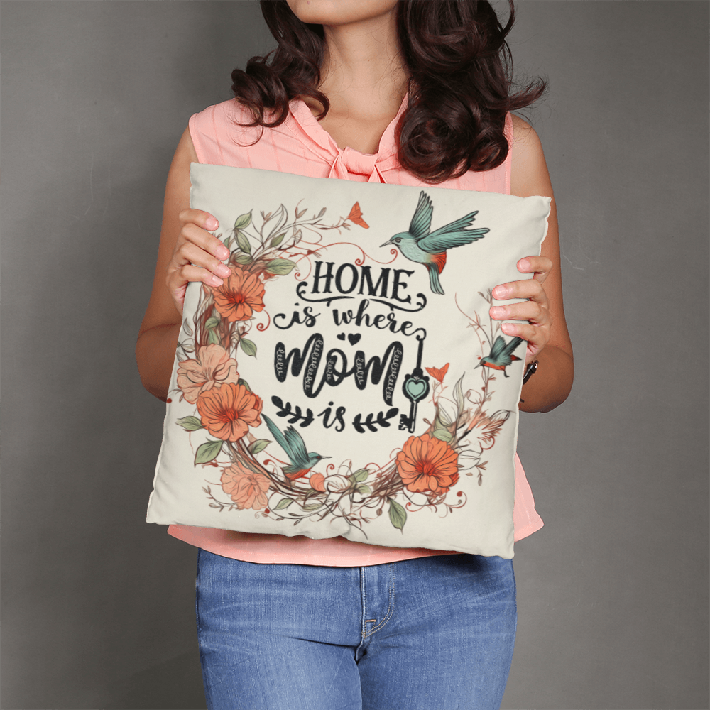 Home Is Where Mom Is - Cozy Throw Pillow