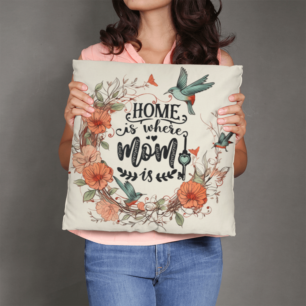Home Is Where Mom Is - Cozy Throw Pillow