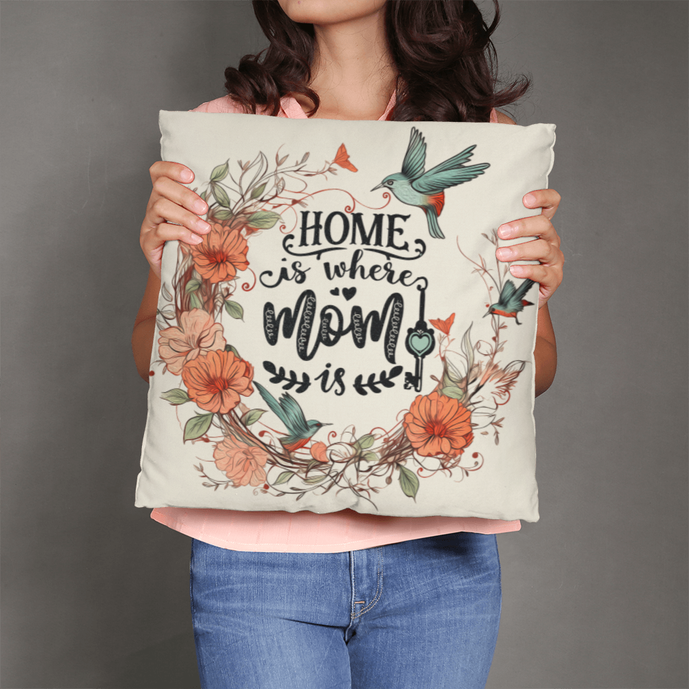 Home Is Where Mom Is - Cozy Throw Pillow