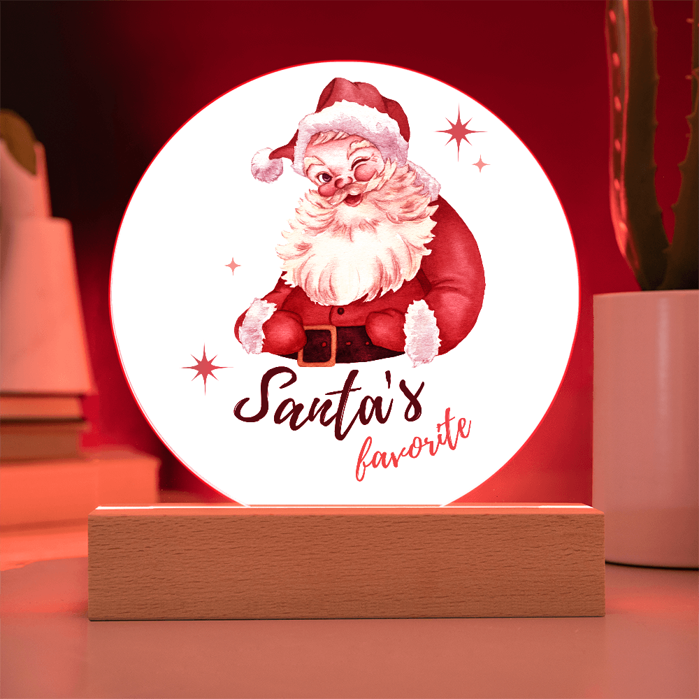 Santa's Favorite - Acrylic LED Circle Plaque
