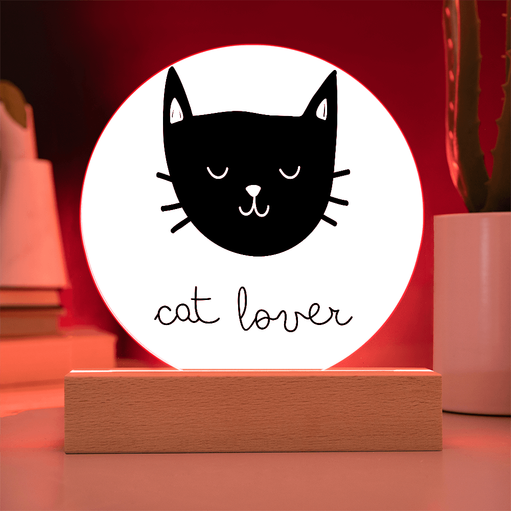Cat Lover - Acrylic LED Circle Plaque