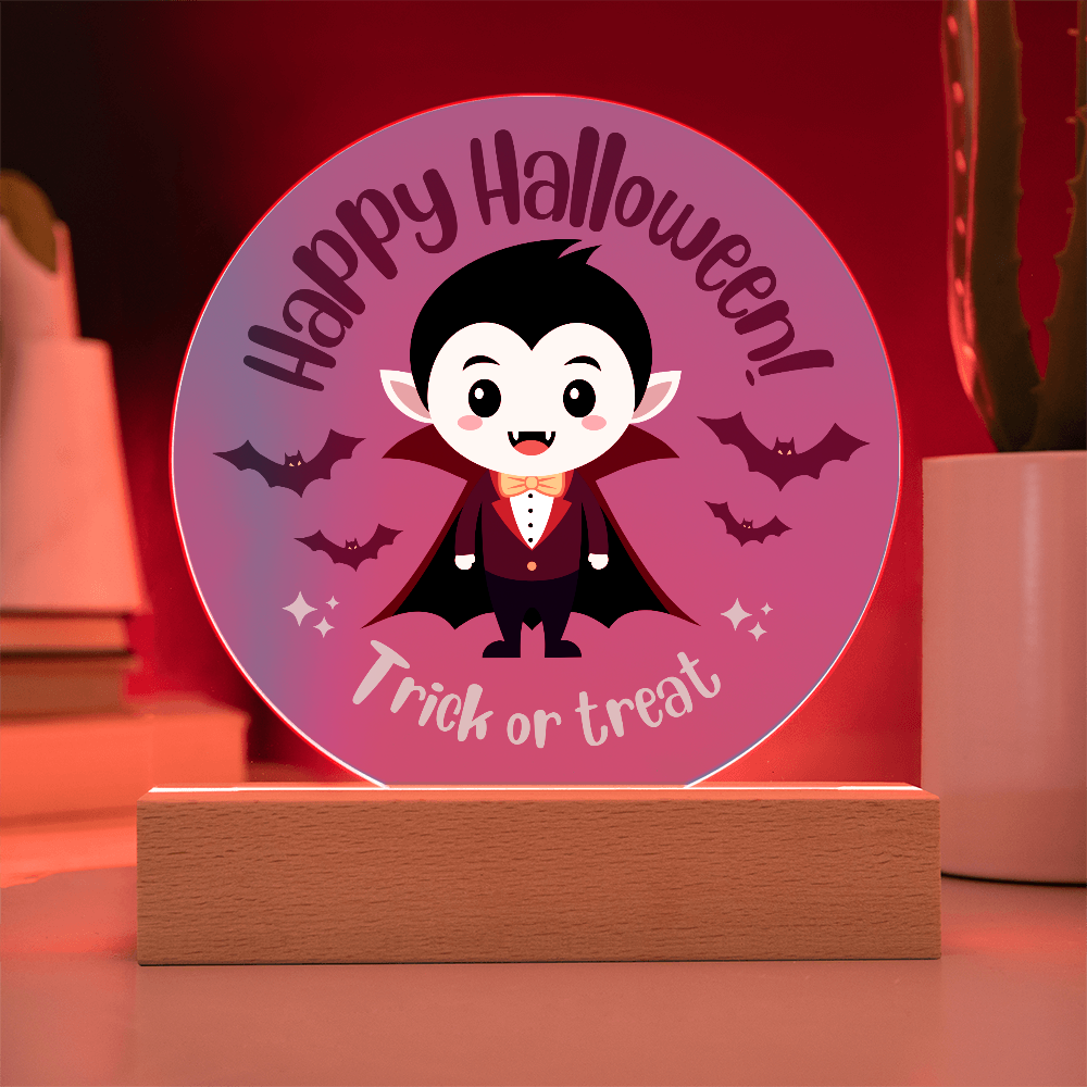 Vampire Halloween - Acrylic LED Circle Plaque