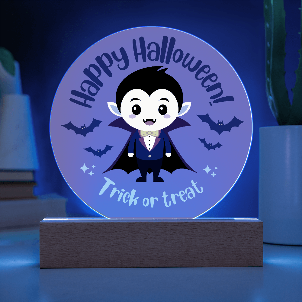Vampire Halloween - Acrylic LED Circle Plaque
