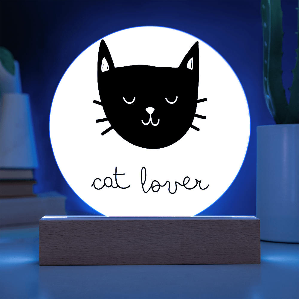 Cat Lover - Acrylic LED Circle Plaque