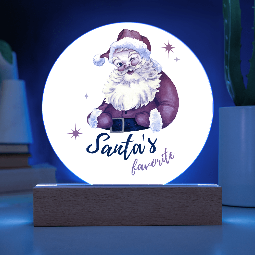 Santa's Favorite - Acrylic LED Circle Plaque